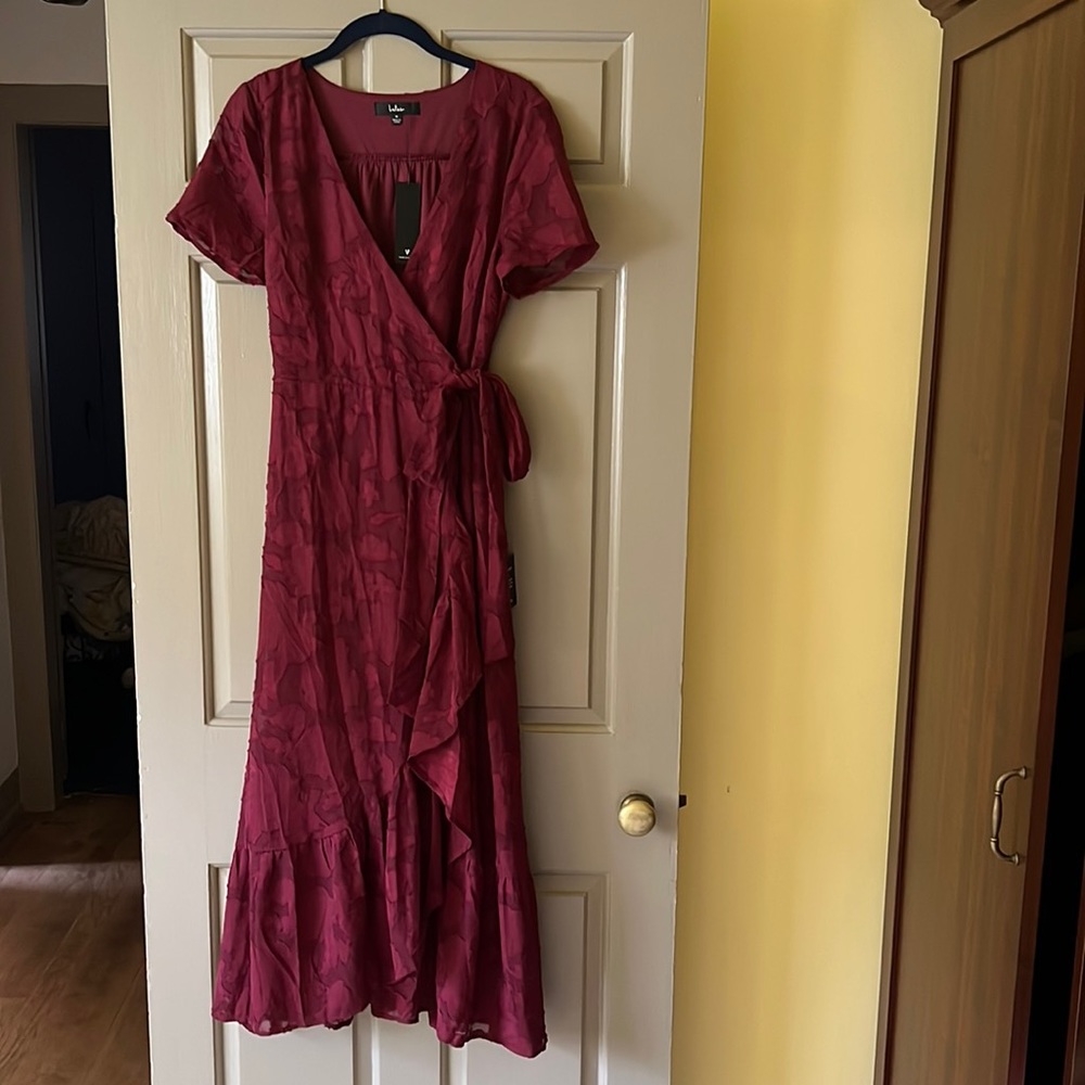 Lulus Burgandy wrap dress.